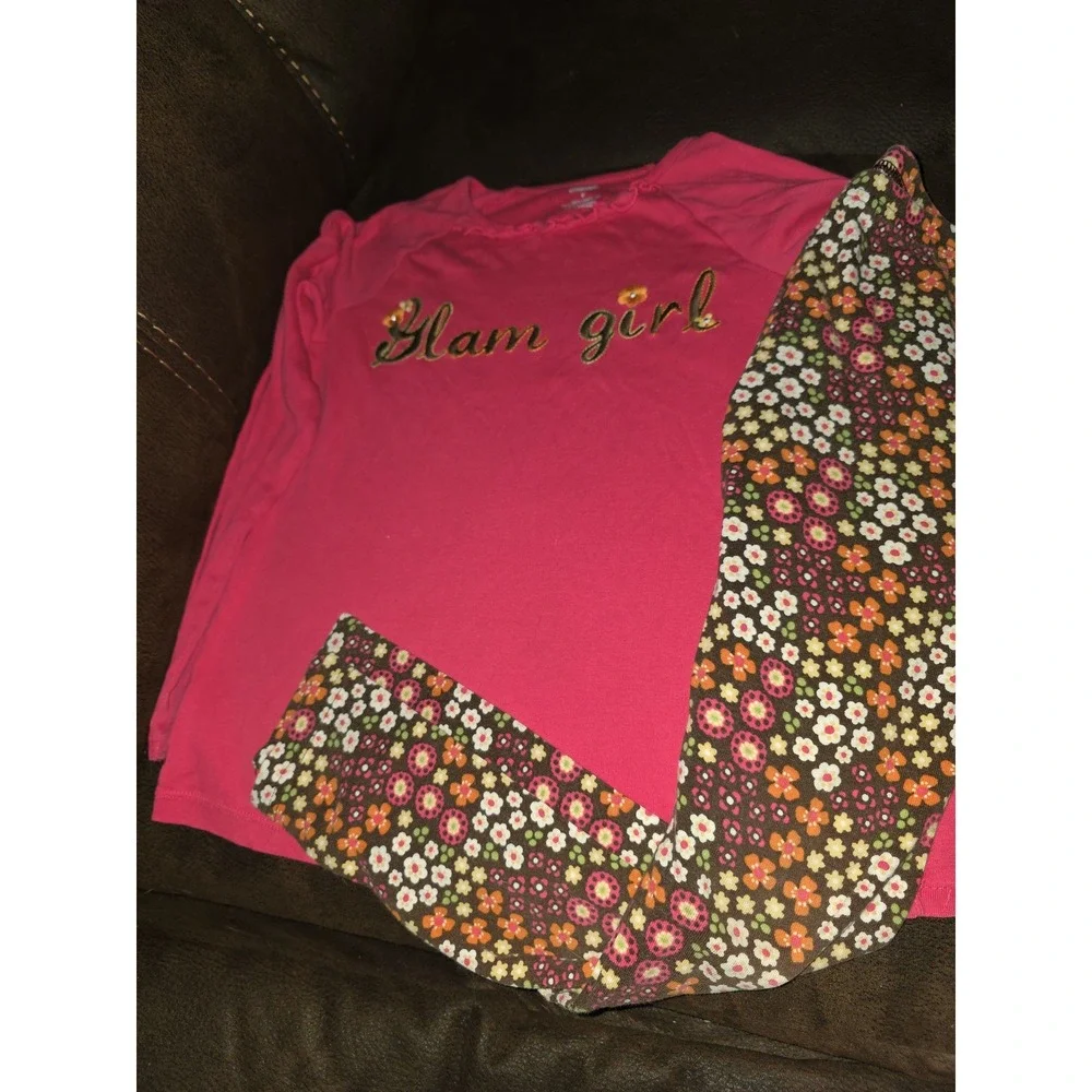 Gymboree fall for autumn glam girl top size 9 floral leggings size 8 outfit